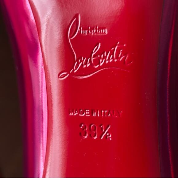 Christian Louboutin Hot Chick 100 Patent Lining in Fuxia Size 39.5 - Picture 9 of 11